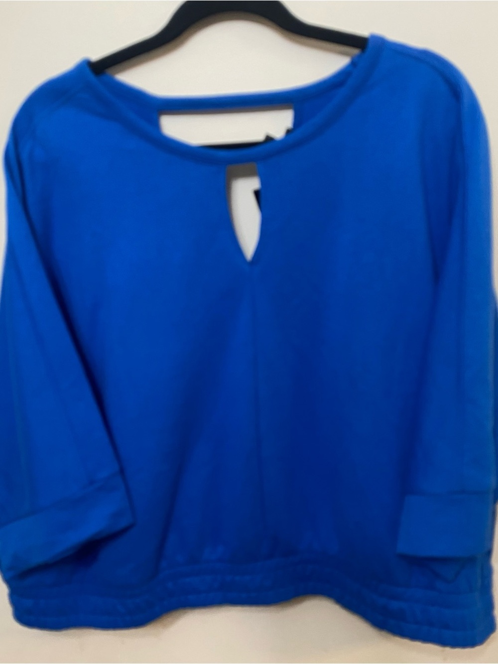 Ashley Stewart Royal Blue Keyhole Sweatshirt
